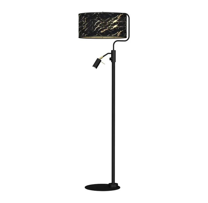 Czarno-złota lampa podłogowa z led - K379-Mirags