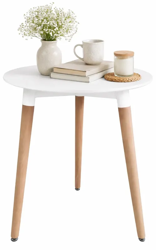 Biały okrągły stół skandynawski 60 cm - Minte 3X