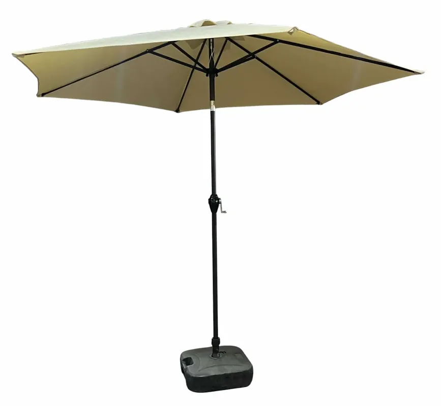 Beżowy parasol ogrodowy z regulacją kąta nachylenia - Ancor
