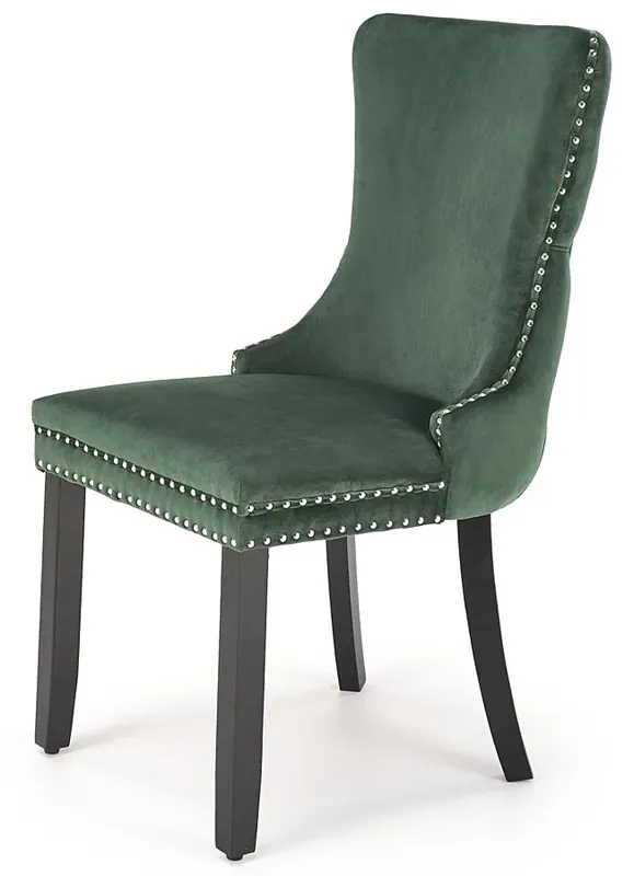 Zielone tapicerowane krzesło w stylu glamour - Knobby