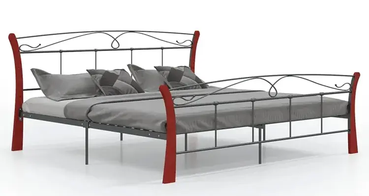 Czarne metalowe łóżko rustykalne 200x200 cm - Bover