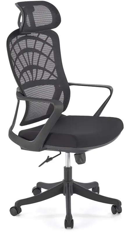 Czarny fotel obrotowy z mechanizmem tilt - Mirea