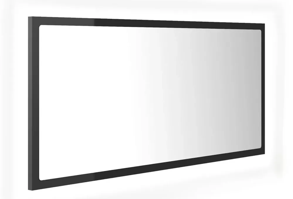 Szare w połysku lustro wiszące LED - Vineri 5X