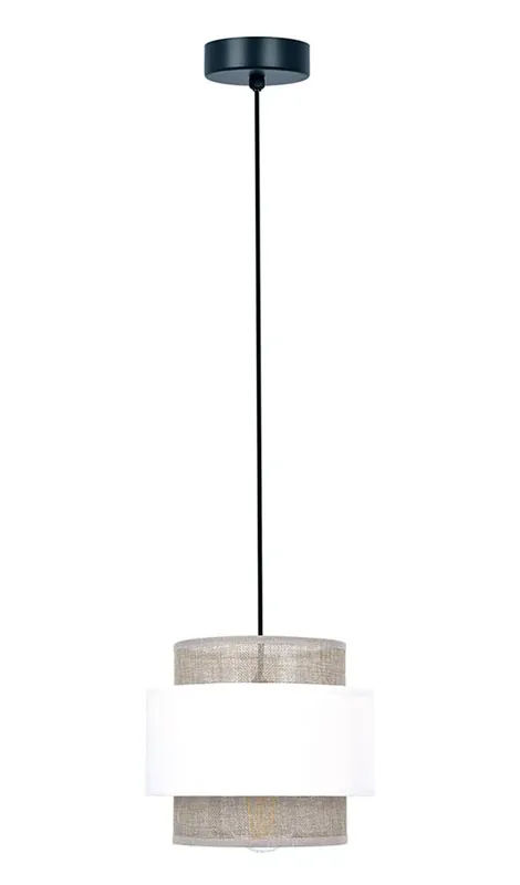 Biało-beżowa lampa wisząca abażurowa boho - A518-Esmix