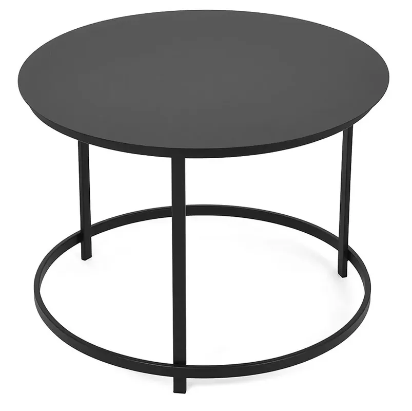 Czarny okrągły stolik kawowy w stylu loft - Andras 3X