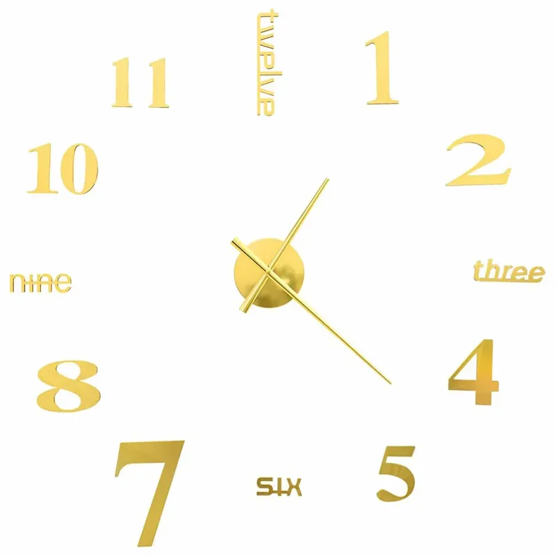 Złoty zegar wiszący 100 cm - Enakia 4X