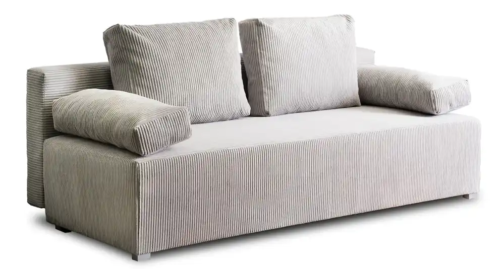 Jasnoszara rozkładana sofa z pojemnikiem - Ardala