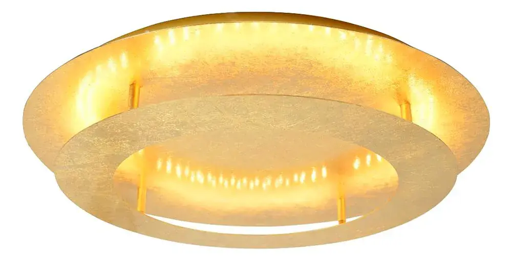 Złoty nowoczesny okrągły plafon LED 50 cm - D156-Azalia