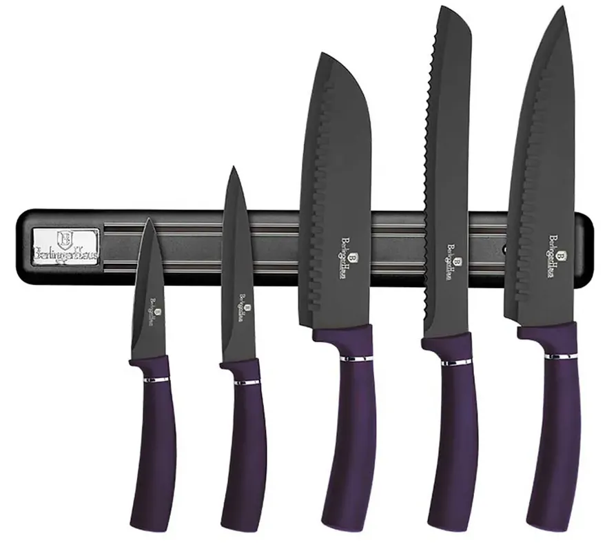Fioletowy komplet noży z powłoką non-stick - Tekno 5X