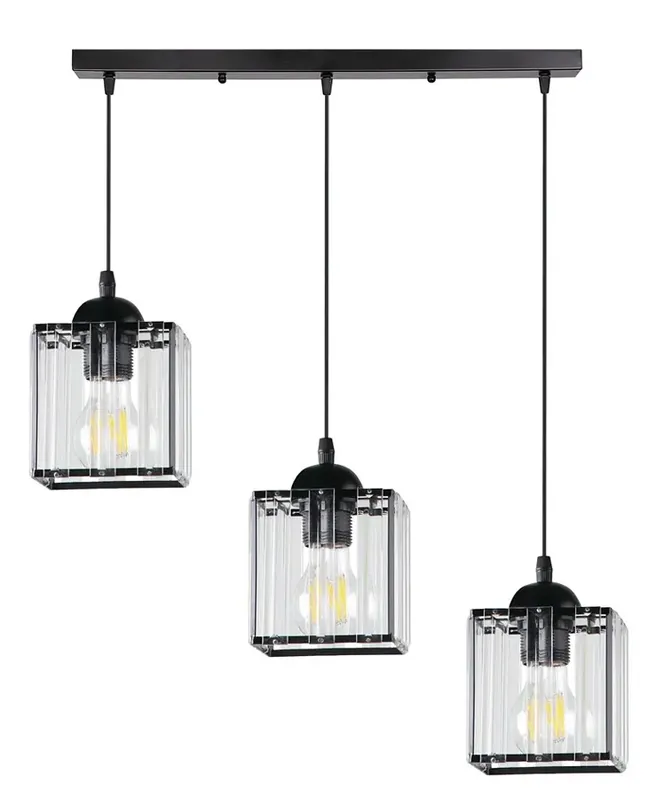 Czarna nowoczesna kryształowa lampa wisząca - D193-Qiva