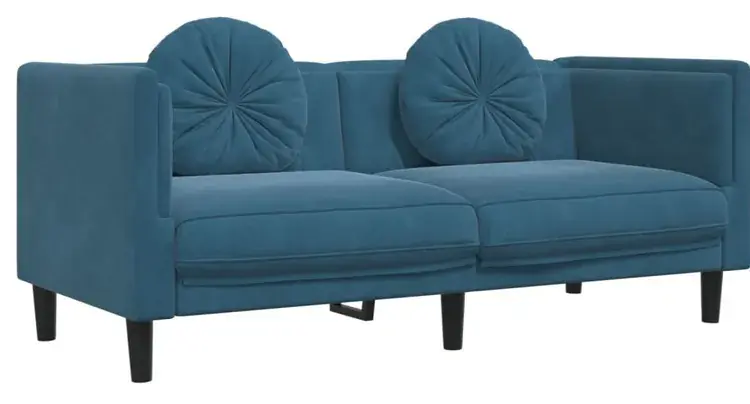Sofa 2-osobowa z poduszkami niebieska - FINO 4X