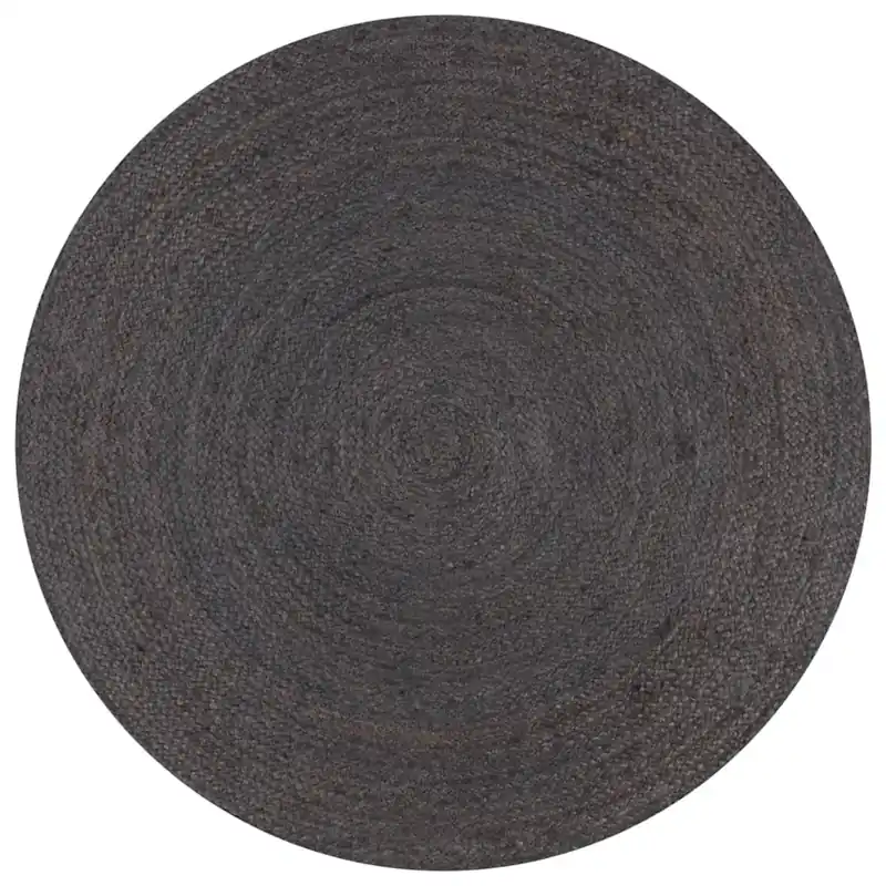Okrągły ciemnoszary dywan z juty 90 cm - Ergon 3X