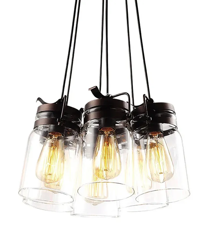 Nowoczesna lampa wisząca z 6 szklanymi kloszami - A782-Gambi