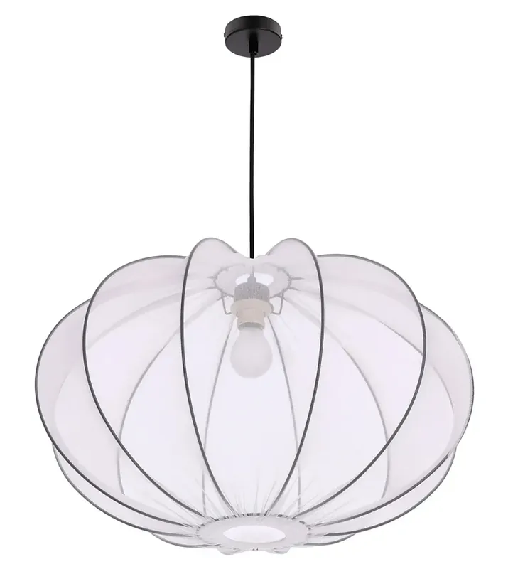 Biała lampa wisząca z abażurem - D197-Erga