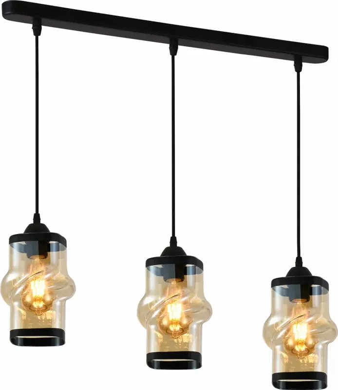 Czarna trzykloszowa lampa w stylu glamour - M033 - Niras