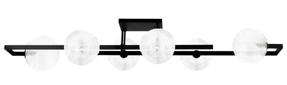 Czarno-transparentna szeroka lampa sufitowa - J009-Ernesto