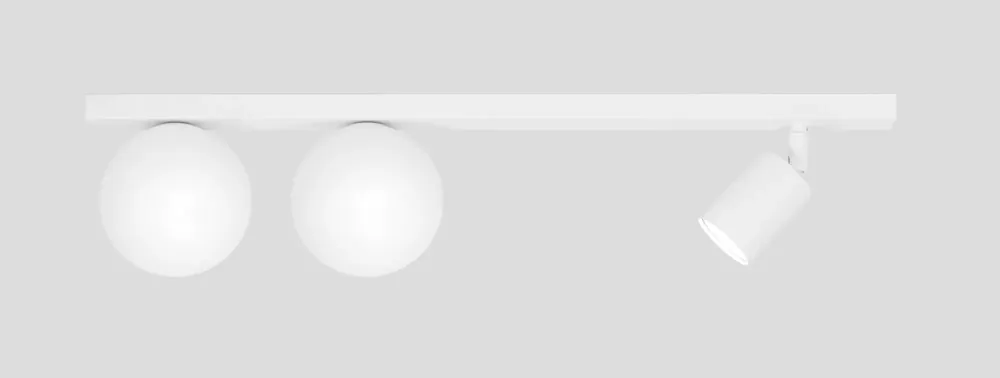 Biała nowoczesna lampa z kloszami i spotem - J089-Akro