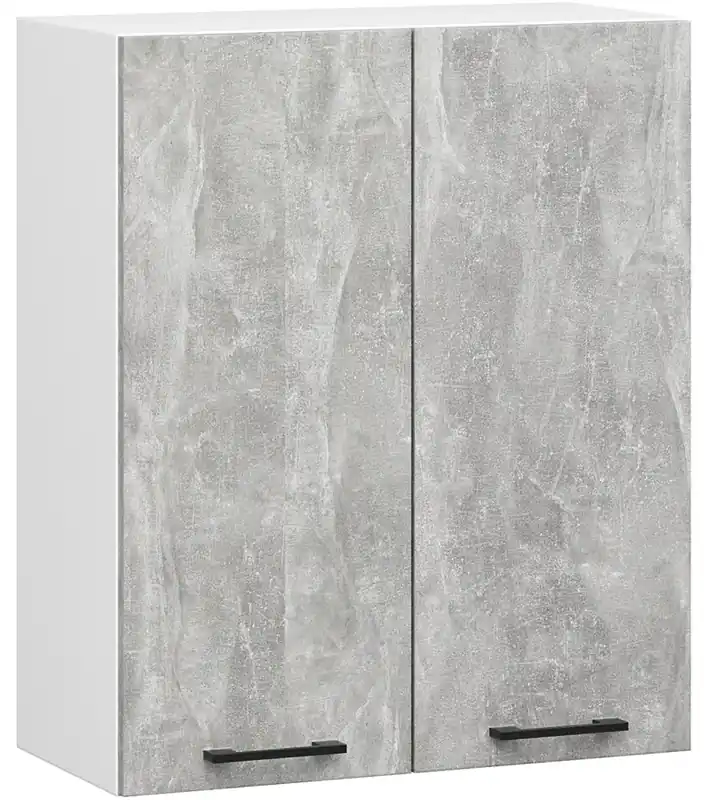 Dwudrzwiowa szafka kuchenna z półkami w kolorze betonu 80 cm - Poli 13X