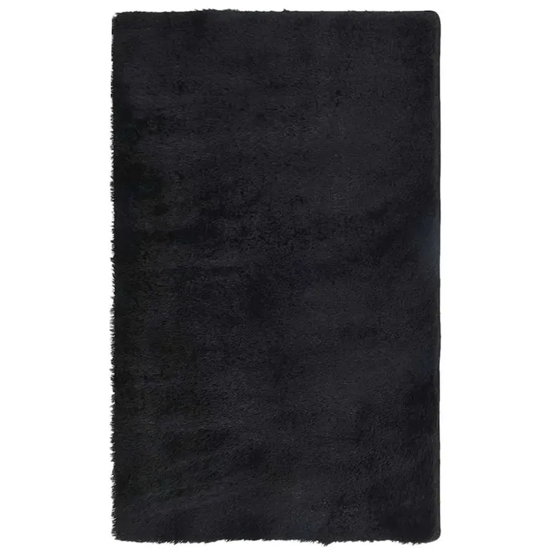 Czarny pluszowy dywan 80x150 - Tufi 9X