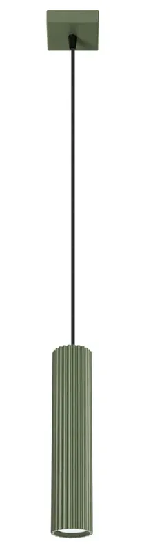 Zielona wisząca lampa karbowana - D296 -Melson