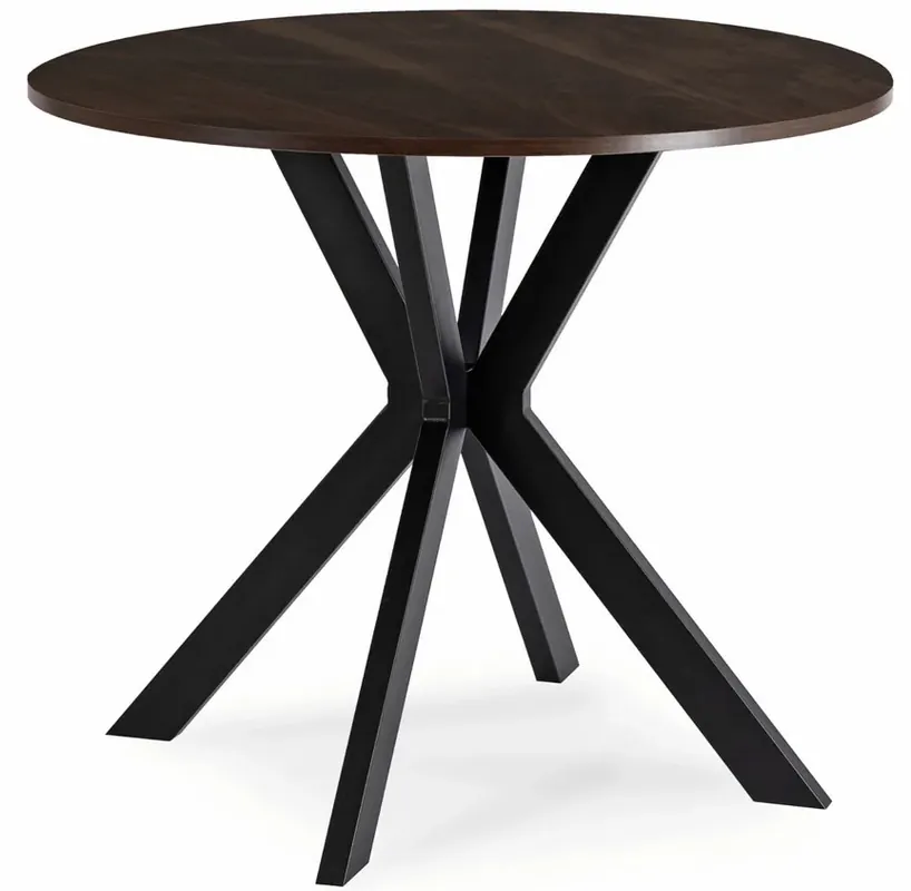 Nowoczesny okrągły stolik orzech 80cm - Kaxi 3X