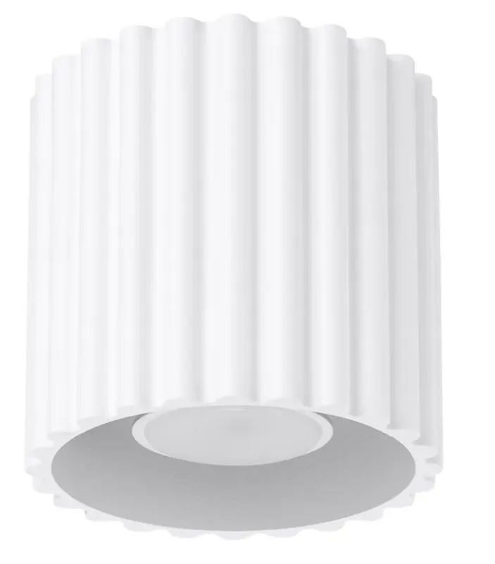 Biała lampa sufitowa ryflowana - M144 - Malana