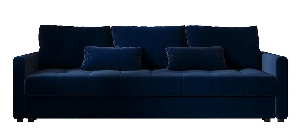 Granatowa welurowa sofa rozkładana - Vilmira