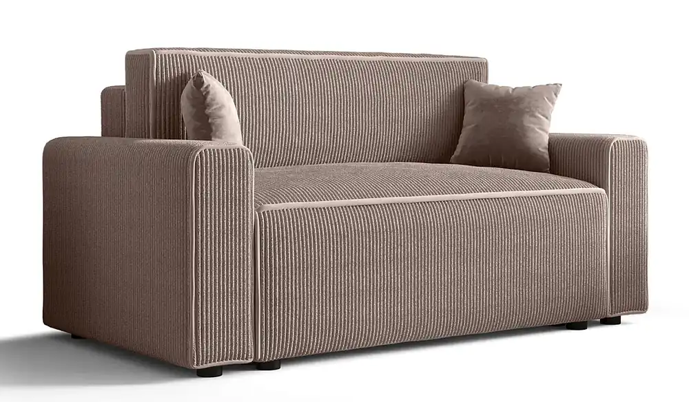 Jasnoróżowa rozkładana sofa z pojemnikiem - Tivaro