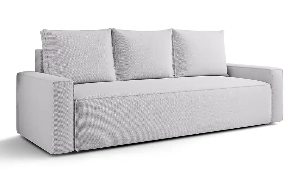 Jasnoszara sofa z pojemnikiem na pościel - Solaventi 3X
