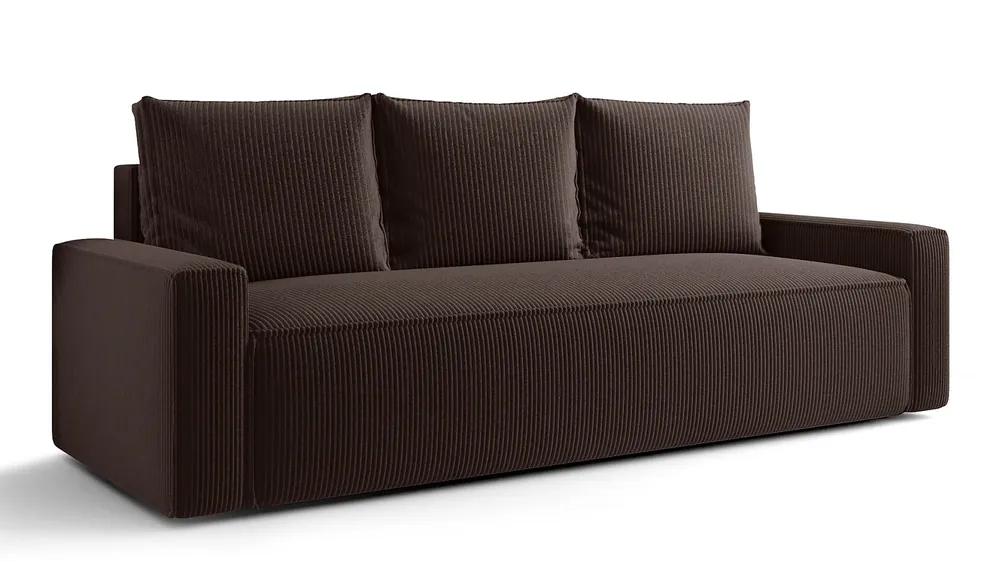 Brązowa tapicerowana sofa rozkładana - Solaventi 4X