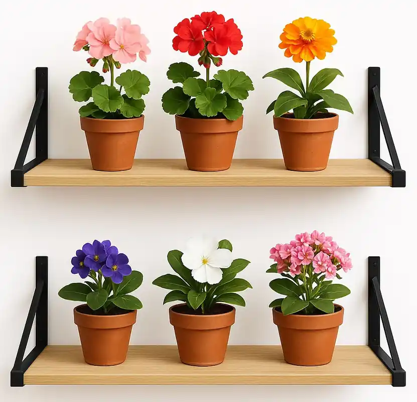 2 półki ścienne na kwiaty dąb sonoma 80 cm - Sarea