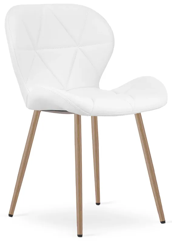 Białe designerskie krzesło z ekoskóry - Sawito 5X