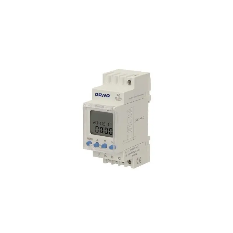 Elektroniczny programator astronomiczny i czasowy TH-35 16A 230V 52 programy 3 języki OR-PRE-450 Orno