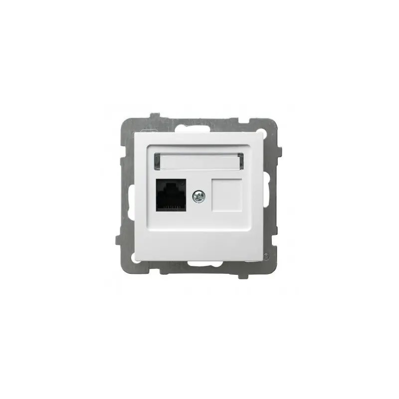 Gniazdo komputerowe pojedyncze 1xRJ45 kat. 5e MMC GPK-1G/K/m/00 białe AS Ospel