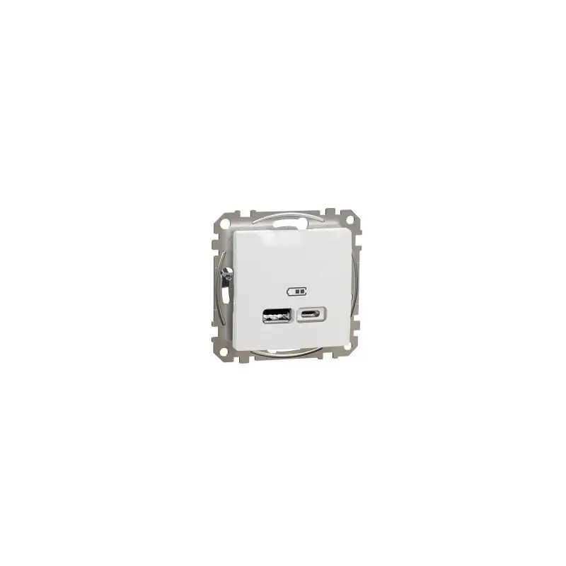 Ładowarka 1xUSB C i 1xUSB A biała SDD111402 Sedna Design & Elements Schneider