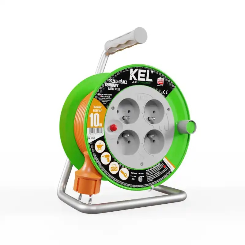 Przedłużacz bębnowy 10m OWY 3x1 IP20 KEL W-97041 Plastrol