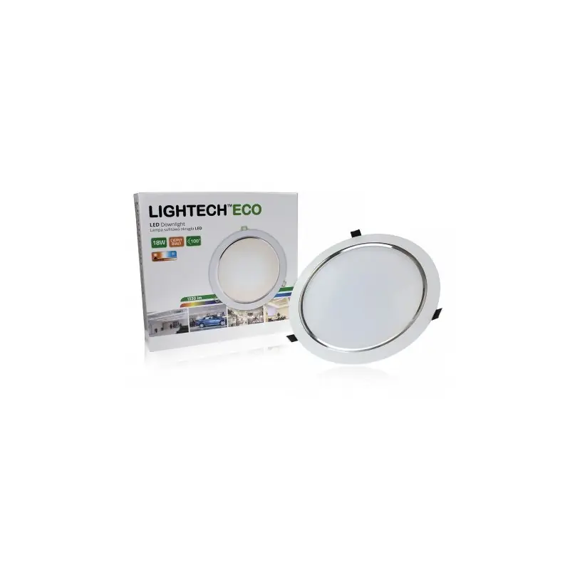 Oprawa LED downlight p/t ECO 18W 1330lm 3000K white+silver Lightech